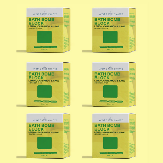 Lemon, Cardamom & Sage Bath Bomb Block- 6 pack