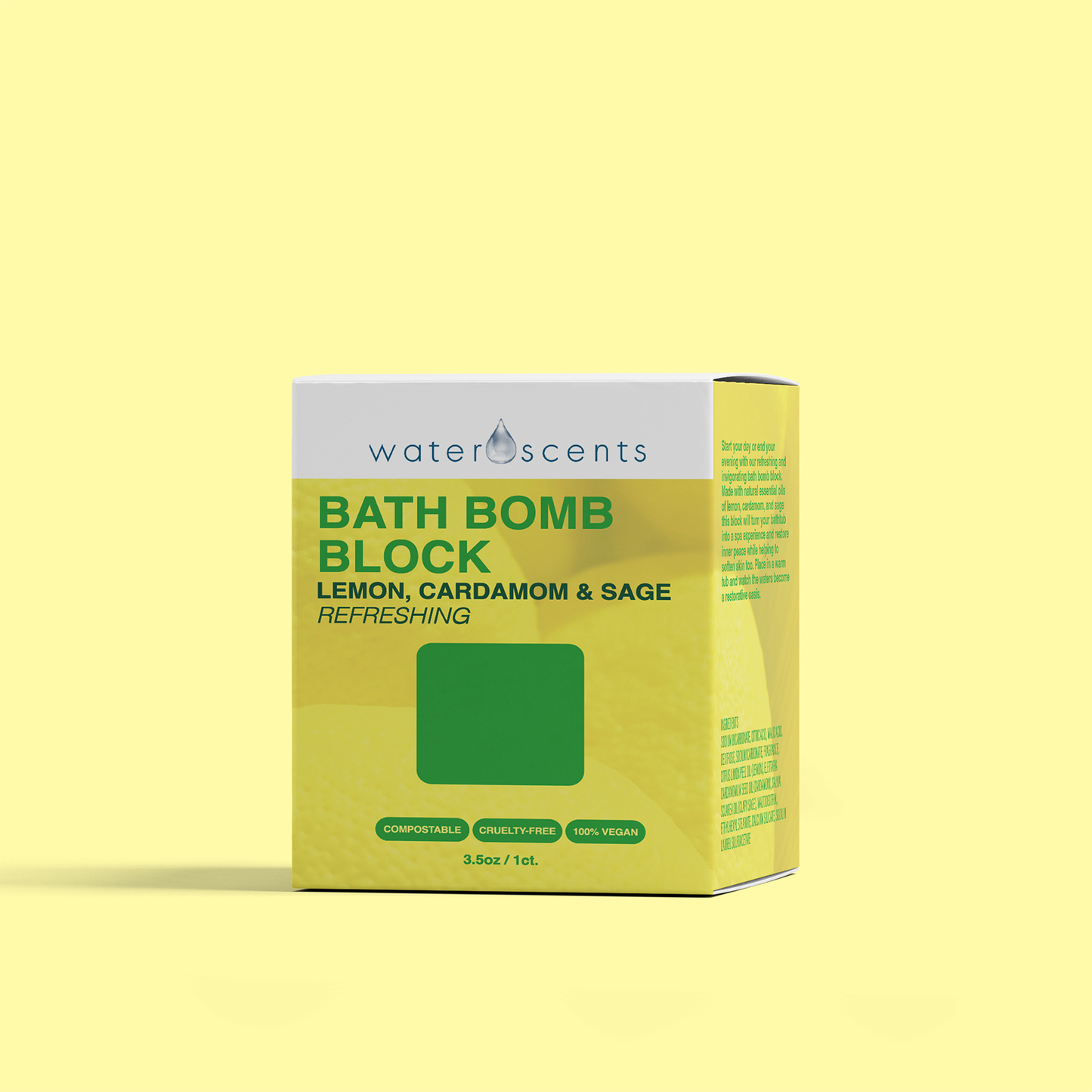 Lemon, Cardamom & Sage Bath Bomb Block